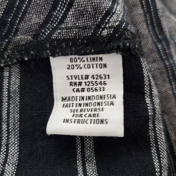 Habitat Womens Linen Blend Button Up Tunic Top Size M Lagenlook Minimalist Artsy - Picture 5 of 9